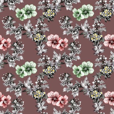 Bahçe çiçek desenle 