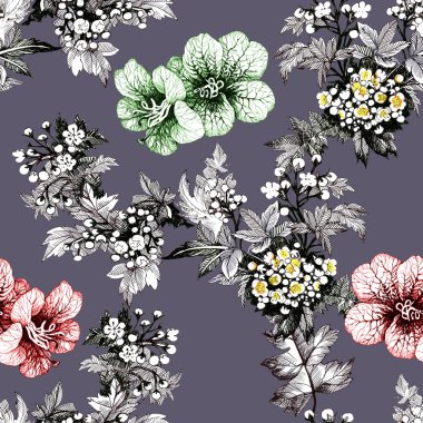 Bahçe çiçek desenle 