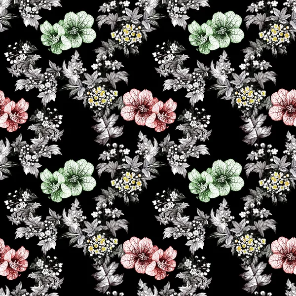 Μοτίβο με λουλούδια κήπων — Φωτογραφία Αρχείου