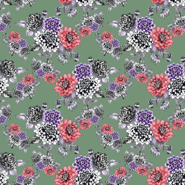 Bahçe çiçek desenle 