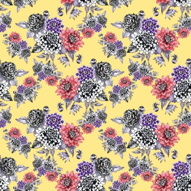 Bahçe çiçek desenle 