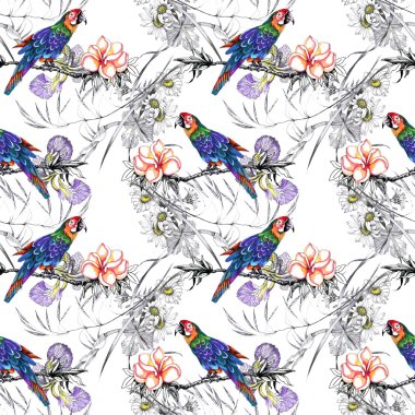 Dalları üzerinde parlak kuşlar 