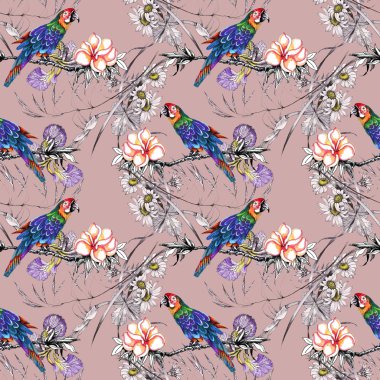 Dalları üzerinde parlak kuşlar 