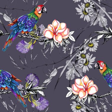 Dalları üzerinde parlak kuşlar 