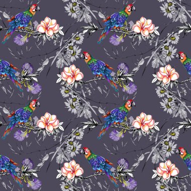 Dalları üzerinde parlak kuşlar 