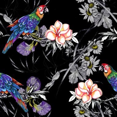 Dalları üzerinde parlak kuşlar 