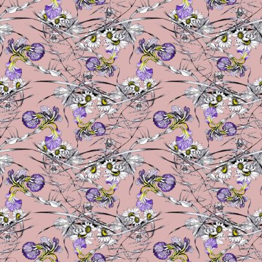 Bahçe çiçek desenle 