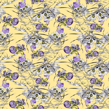 Bahçe çiçek desenle 