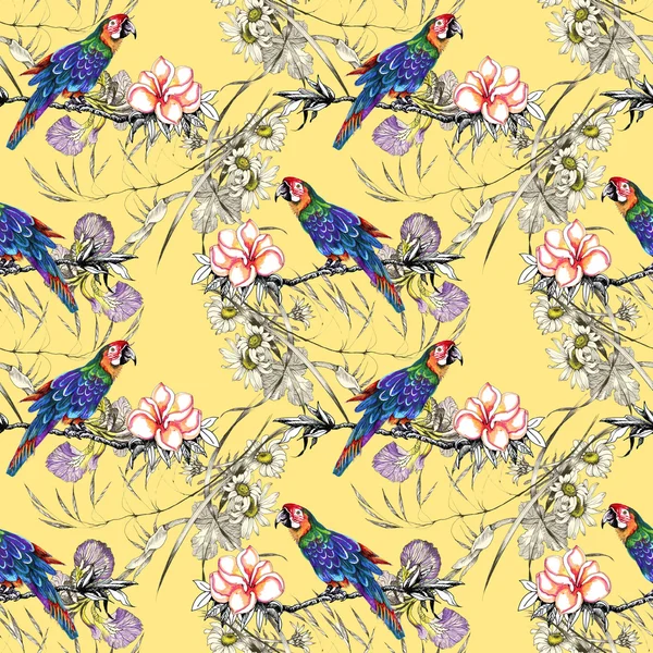 Dalları üzerinde parlak kuşlar 