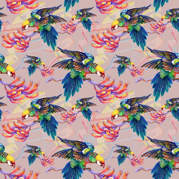 Dalları üzerinde parlak kuşlar 