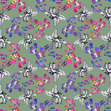 Çiçekli desensiz çiçek deseni