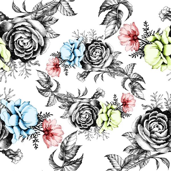 Pattern with beautiful flowers