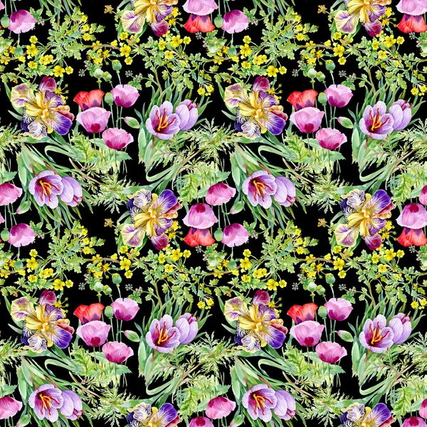 Watercolor Seamless floral pattern — Stock Photo, Image