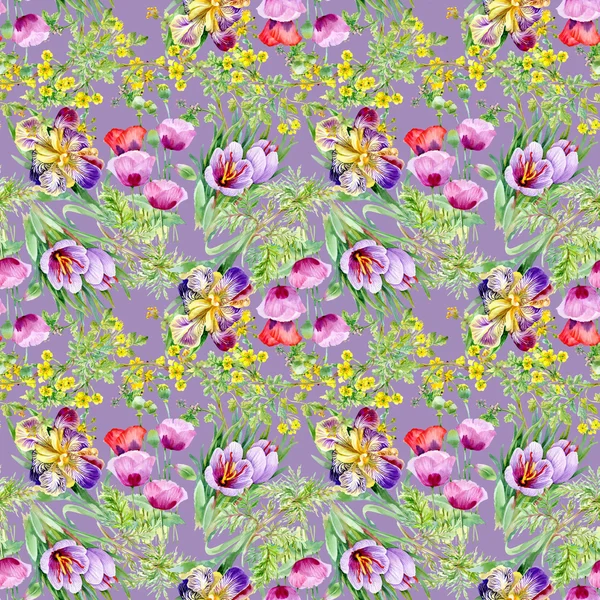 Watercolor Seamless floral pattern — Stock Photo, Image