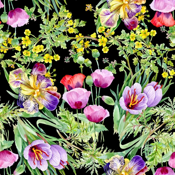 Watercolor Seamless floral pattern — Stock Photo, Image