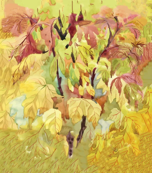 Fiori e foglie sfondo — Vettoriale Stock