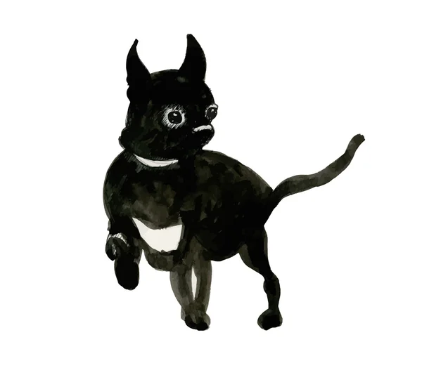 Museau bouledogue français illustration sombre . — Image vectorielle