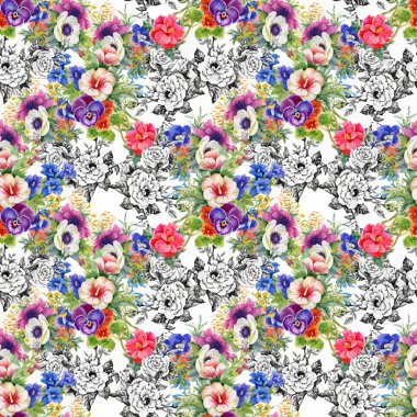 Güzel yaz çiçek deseni