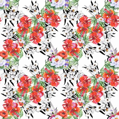 Güzel yaz çiçek deseni