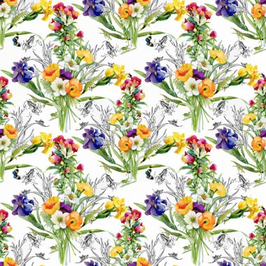 Güzel yaz çiçek deseni