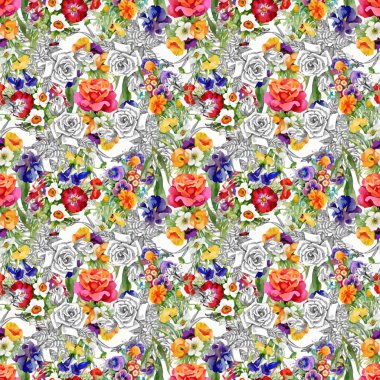 Güzel yaz çiçek deseni