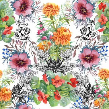 Güzel yaz çiçek deseni