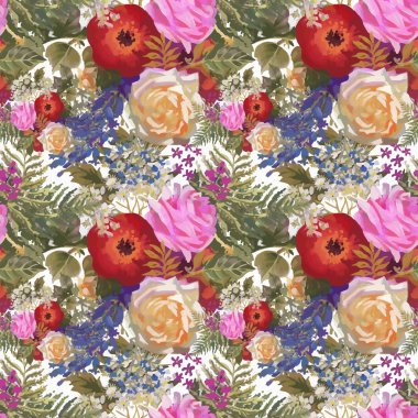 Güzel yaz çiçek deseni