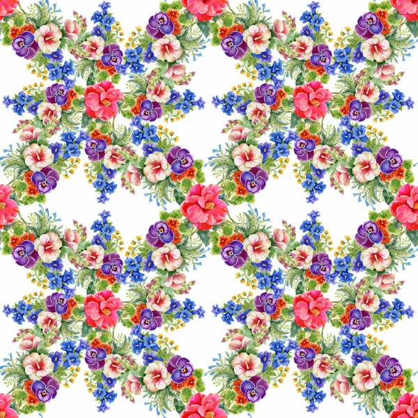 Vacker sommar blommor mönster — Stock vektor