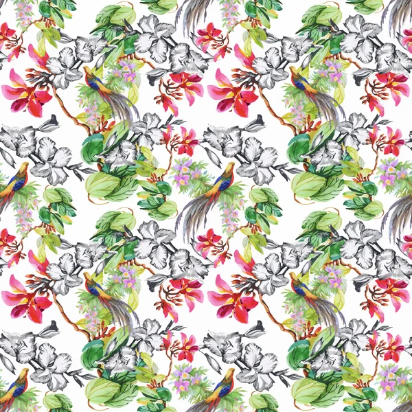 Beau motif de fleurs d'été — Image vectorielle