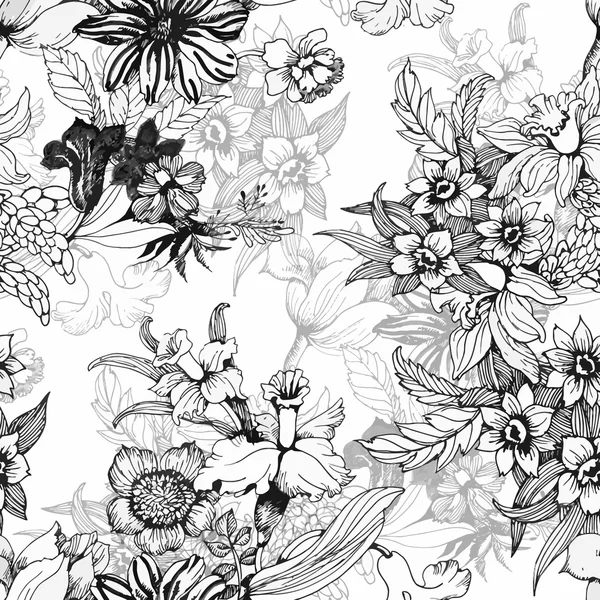 Beau motif de fleurs d'été — Image vectorielle