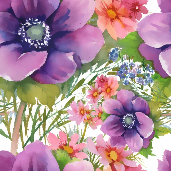 Beau motif de fleurs d'été — Image vectorielle