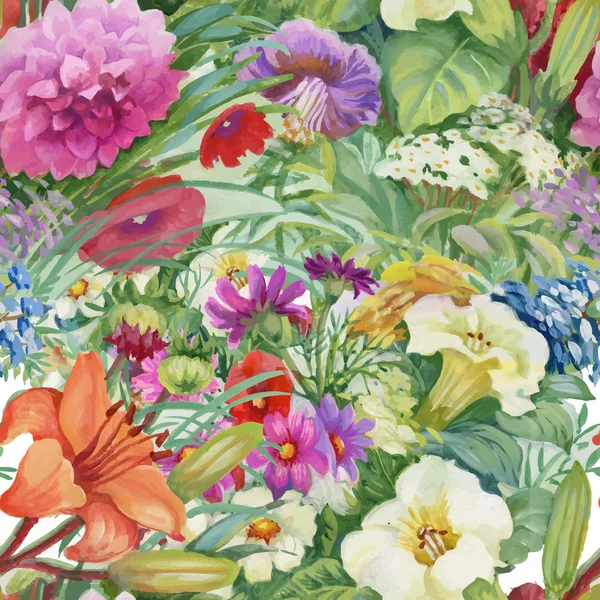 Beau motif de fleurs d'été — Image vectorielle