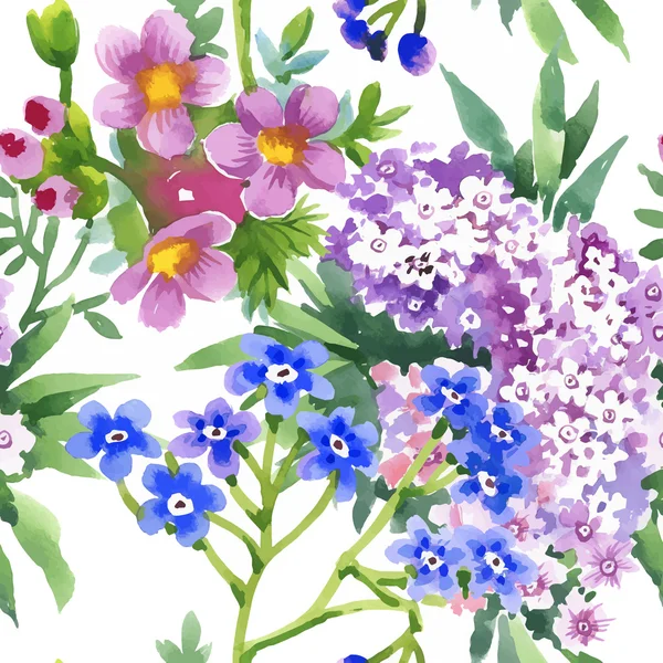 Όμορφο καλοκαίρι λουλούδια μοτίβο — Διανυσματικό Αρχείο