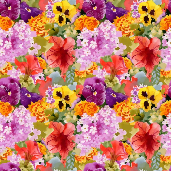 Beau motif de fleurs d'été — Image vectorielle