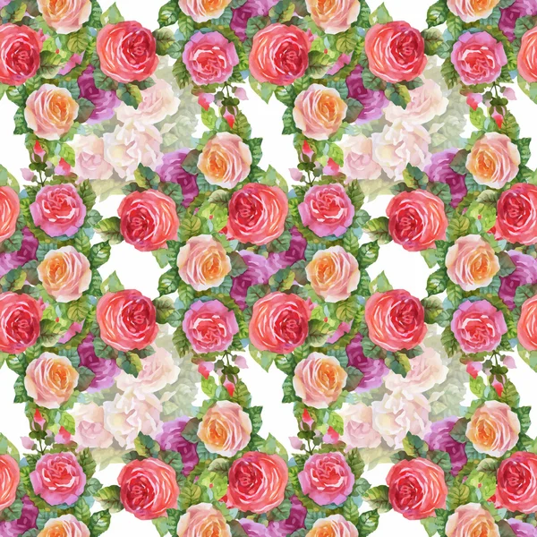 Beautiful Summer Flowers Pattern — Stock Vector