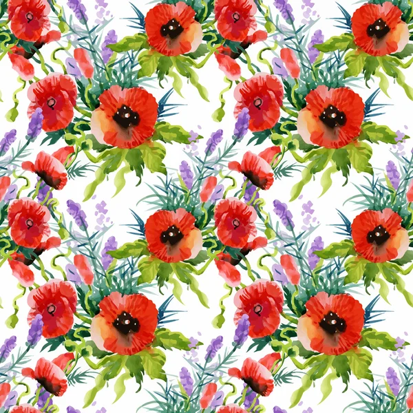 Beau motif de fleurs d'été — Image vectorielle