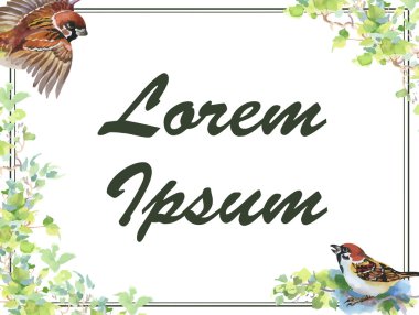 Düğün ya da doğum günü kartı. Çerçeve çiçek. Çiçekli suluboya arka plan