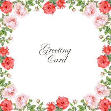 Düğün kartı ile çerçeve çiçek