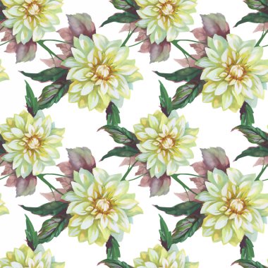 Güzel suluboya yaz Bahçe çiçek açan çiçekler.