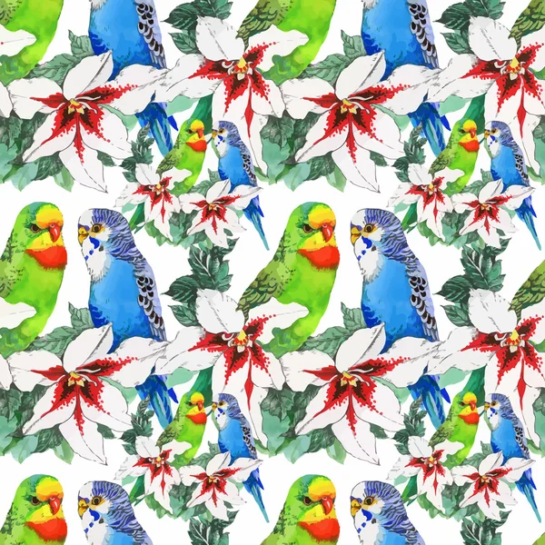 Motif sans fin avec des oiseaux — Image vectorielle