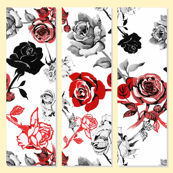 Set floral kaarten — Stockvector