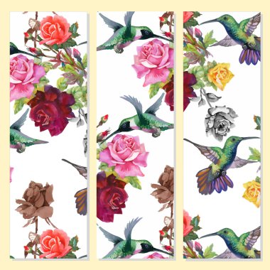 çiçekli kart dizisini