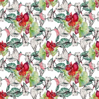 Güzel suluboya yaz Bahçe çiçek açan çiçekler Seamless Modeli