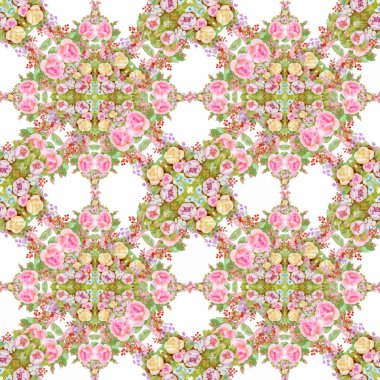 Güzel suluboya yaz Bahçe çiçek açan çiçekler Seamless Modeli