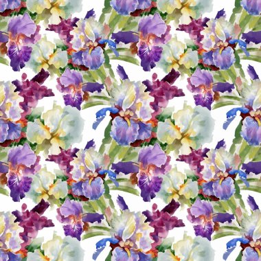 Güzel suluboya yaz Bahçe çiçek açan çiçekler Seamless Modeli