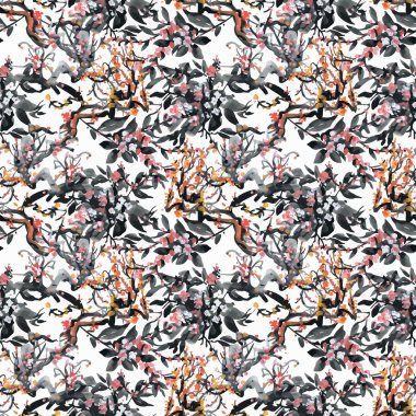 Güzel suluboya yaz Bahçe çiçek açan çiçekler Seamless Modeli