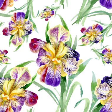 Güzel suluboya yaz Bahçe çiçek açan çiçekler Seamless Modeli