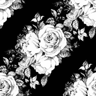 Güzel suluboya yaz Bahçe çiçek açan çiçekler Seamless Modeli