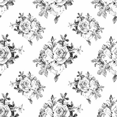 Güzel suluboya yaz Bahçe çiçek açan çiçekler Seamless Modeli