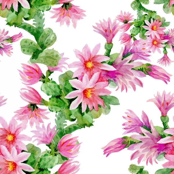 Belle aquarelle jardin d'été floraison fleurs modèle sans couture — Image vectorielle